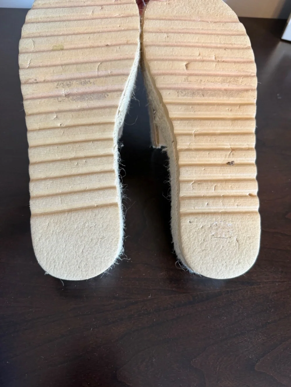 Beach jute wedge slides
